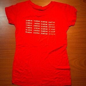 Bebe red baby-t tag-less‎ size M